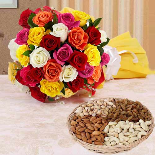 Mix Roses With Dry Fruits